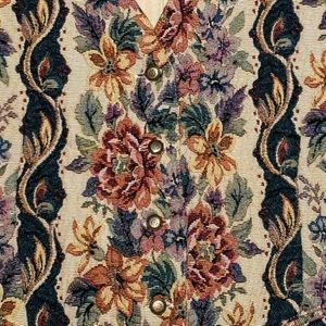 KAREN SCOTT VINTAGE FLORAL TAPESTRY VEST